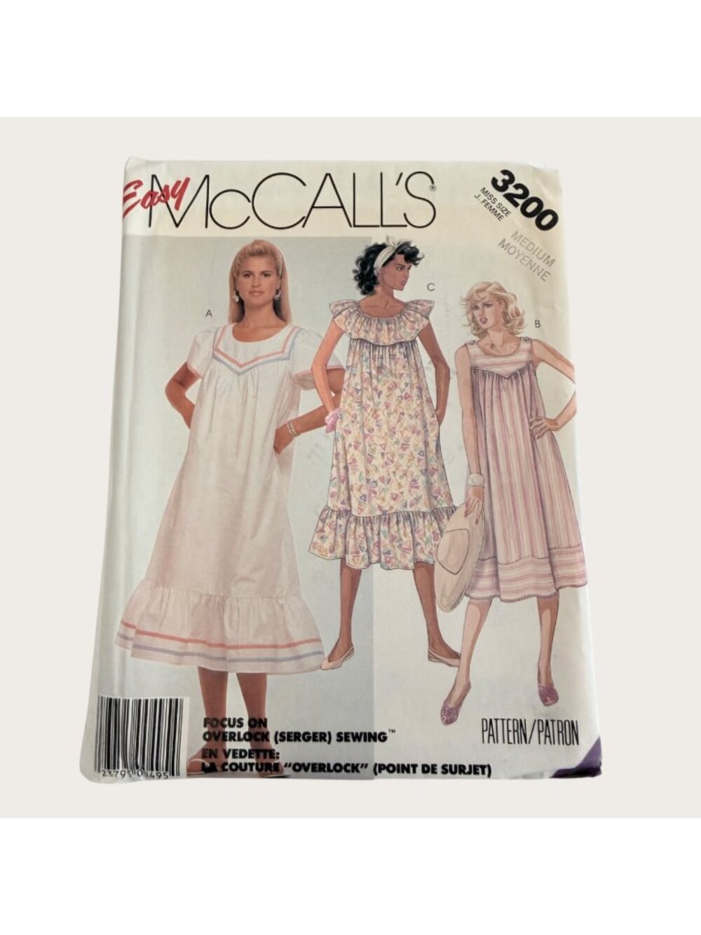Vintage 1980s McCalls Sewing Pattern 3200 Misses Dress Size Medium Uncut